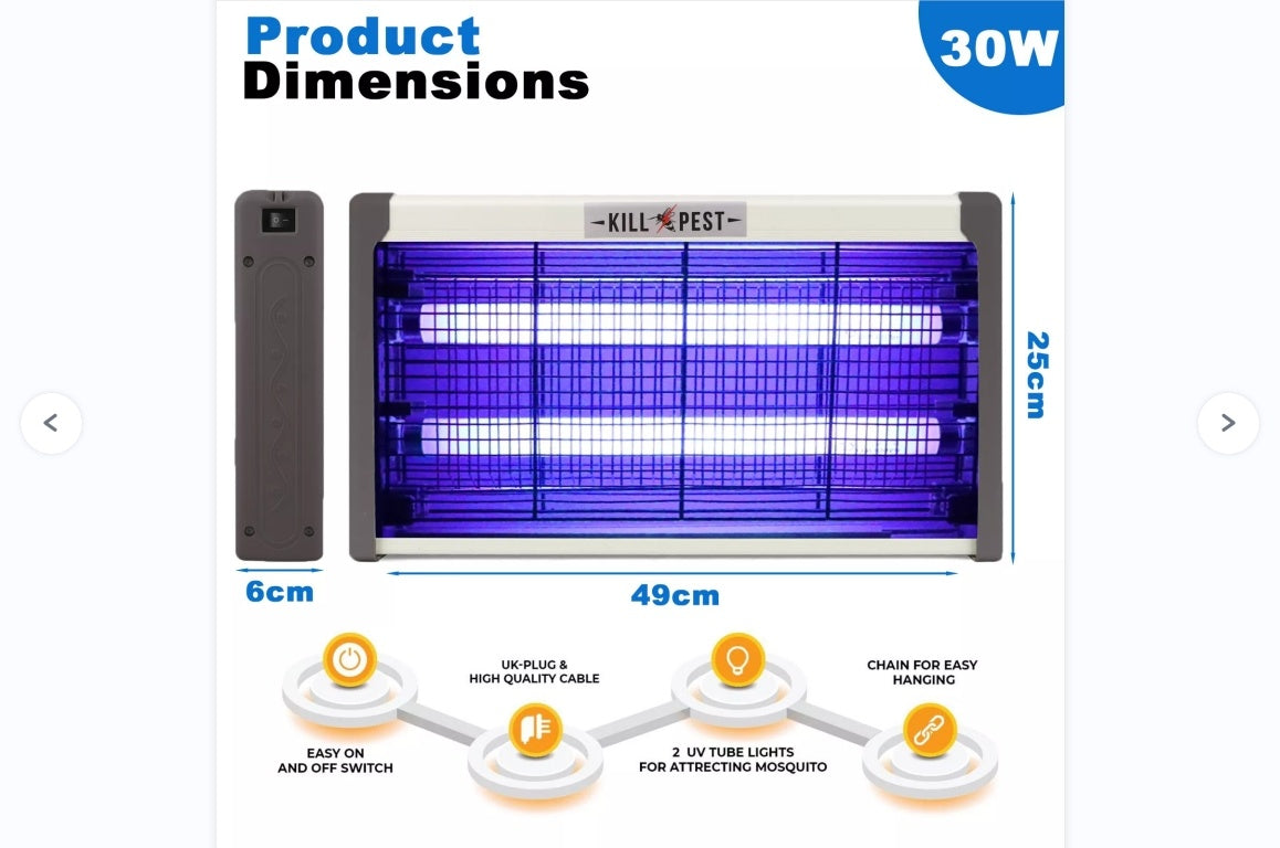 Bug Zapper Electric Insect Killer Mosquito Fly Pest Trap UV LED Indoor Lamp UK